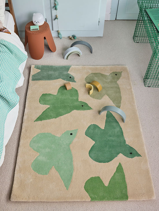 Tapis Oiseaux Vert
