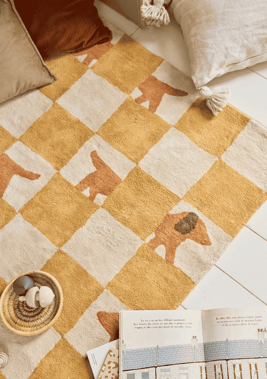 Tapis Walter Damier Ocre