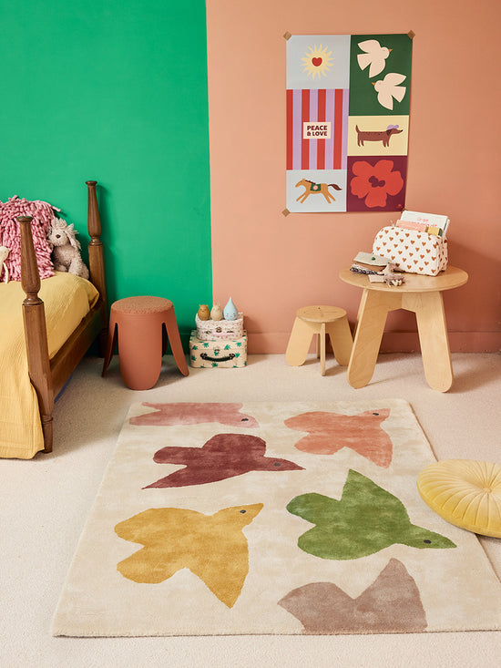 Tapis Oiseaux Vintage