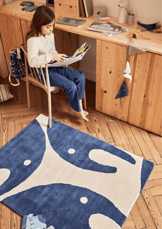 Tapis Éléphant Marine