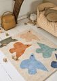 Tapis Oiseaux Bleu Terracotta