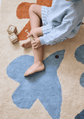 Tapis Oiseaux Bleu Terracotta