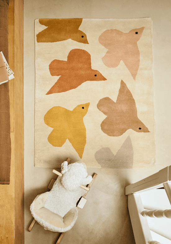 Tapis Oiseaux Ocre