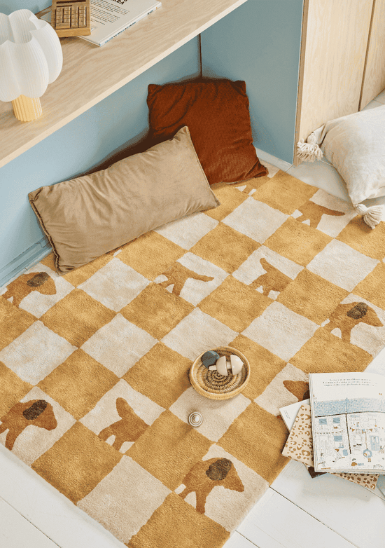Tapis Walter Damier Ocre