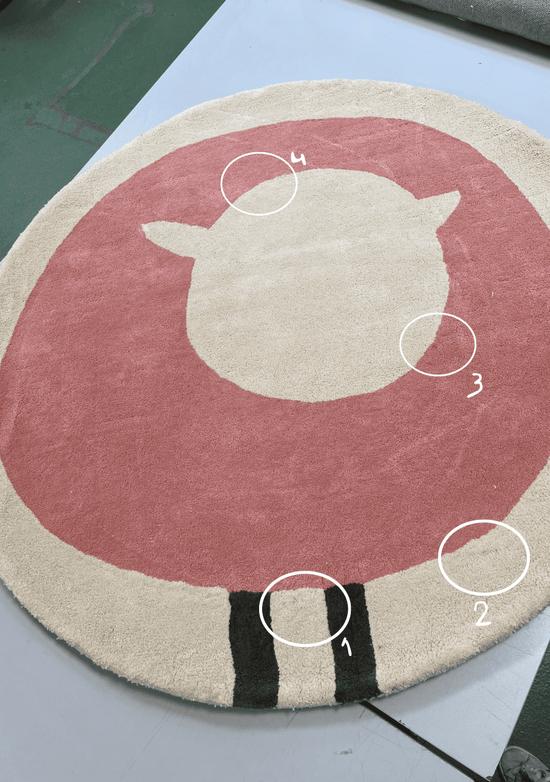Tapis Imparfait Mouton Rose 1 - taille 120 cm