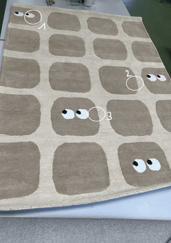 Tapis Imparfait Bidules Beige 2 - taille 120 x 170 cm