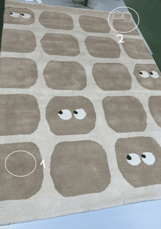 Tapis Imparfait Bidules Beige 1 - taille 120 x 170 cm